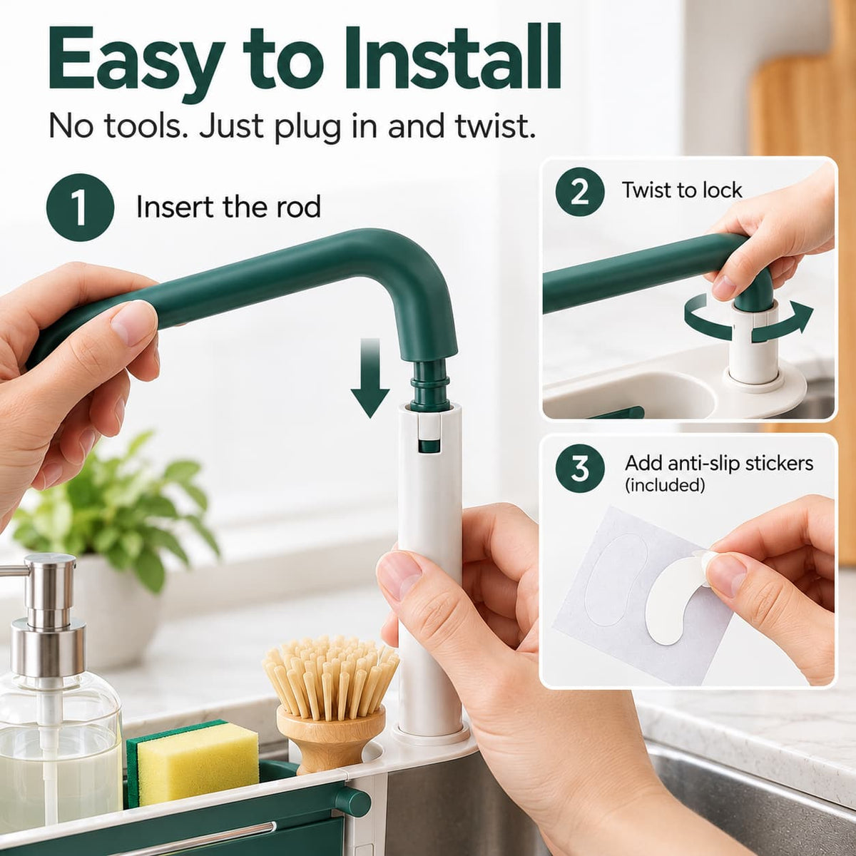 🔥 Buy 2, Save 50% — Upgraded Expandable Over-Sink Caddy