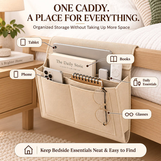 🔥Limited Time 33% OFF🔥Updated,Bedside Storage Caddy – Keep Your Space Organized