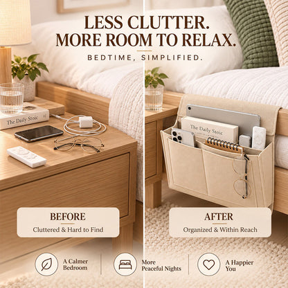 🔥Limited Time 33% OFF🔥Updated,Bedside Storage Caddy – Keep Your Space Organized