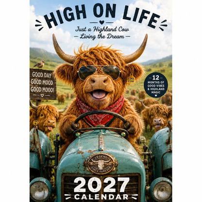 🐮 2027 Highland Cow Happiness Wall Calendar