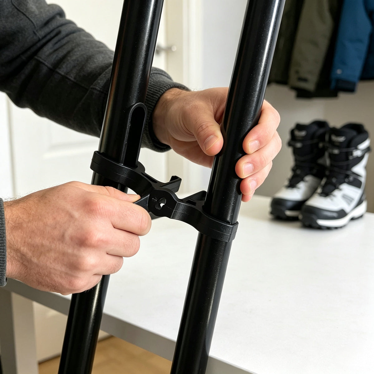 Ski Pole Clip – Lightweight Storage Organizer for Ski Poles