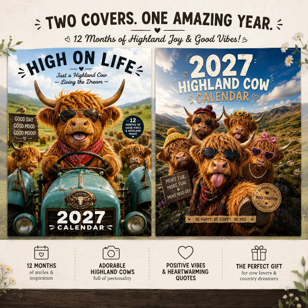 🐮 2027 Highland Cow Happiness Wall Calendar