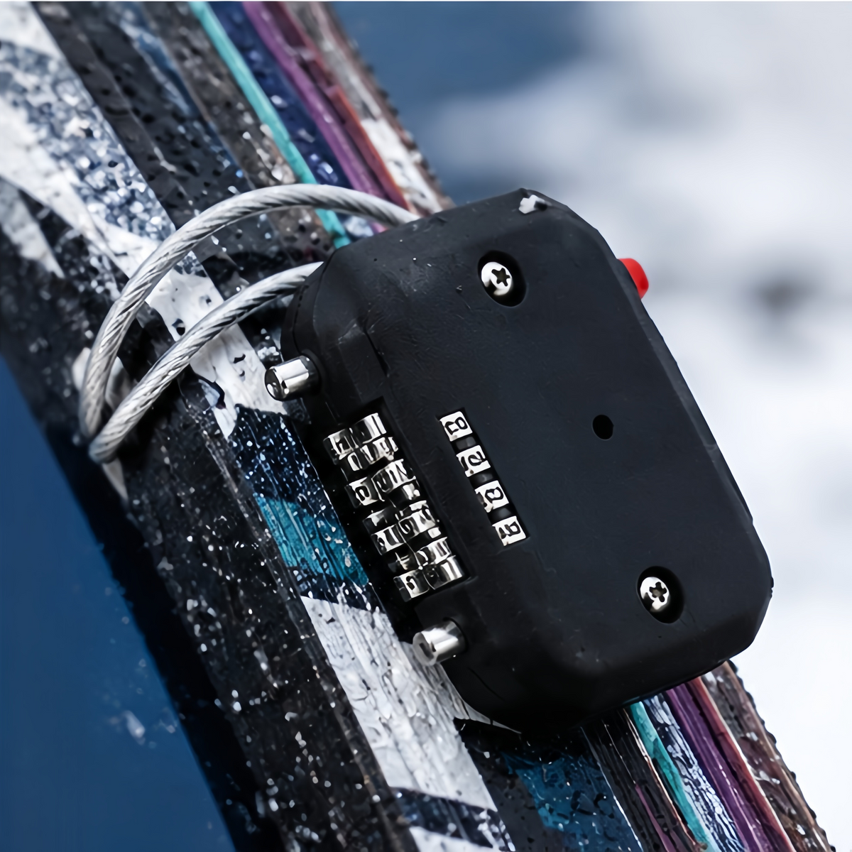Snowboard Combination Cable Lock – Secure Lock for Snowboards, Skis, and Gear