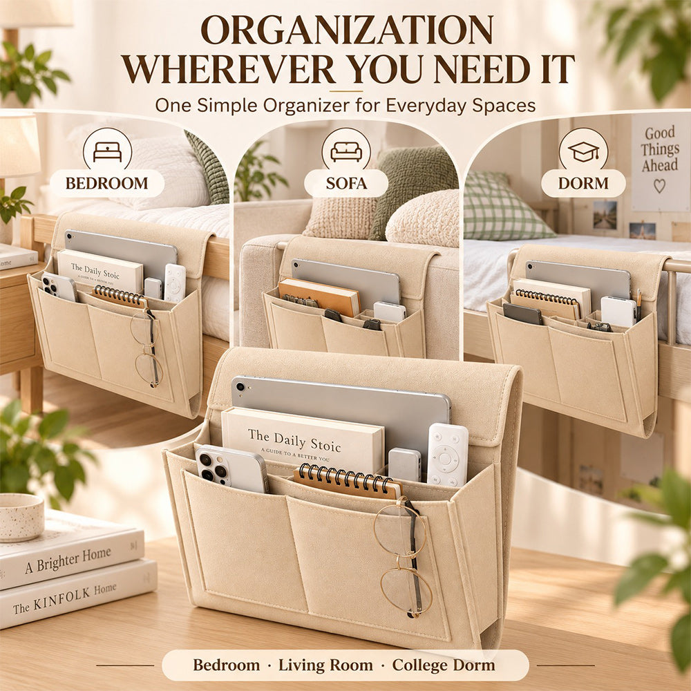 🔥Limited Time 33% OFF🔥Updated,Bedside Storage Caddy – Keep Your Space Organized