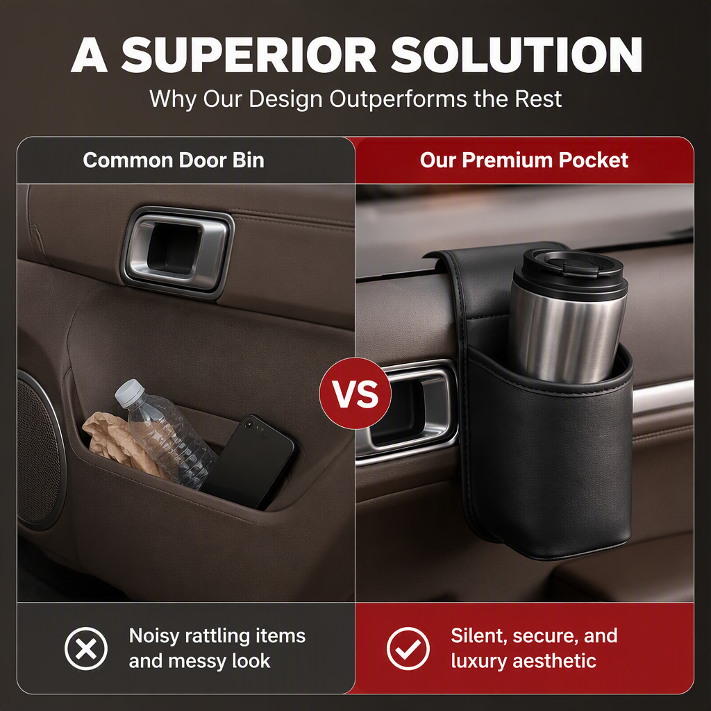 NEW HOT SALE🚗 50% OFF! Leather Car Cup Holder & Organizer