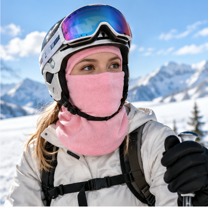 Winter Fleece Face Mask – Thermal Neck Gaiter and Beanie Set for Cold Weather Outdoor Activities