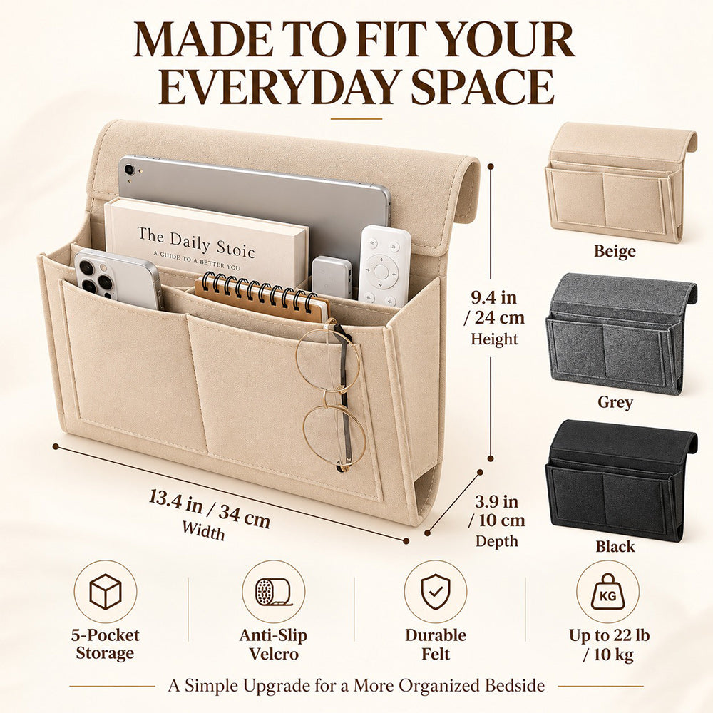 🔥Limited Time 33% OFF🔥Updated,Bedside Storage Caddy – Keep Your Space Organized