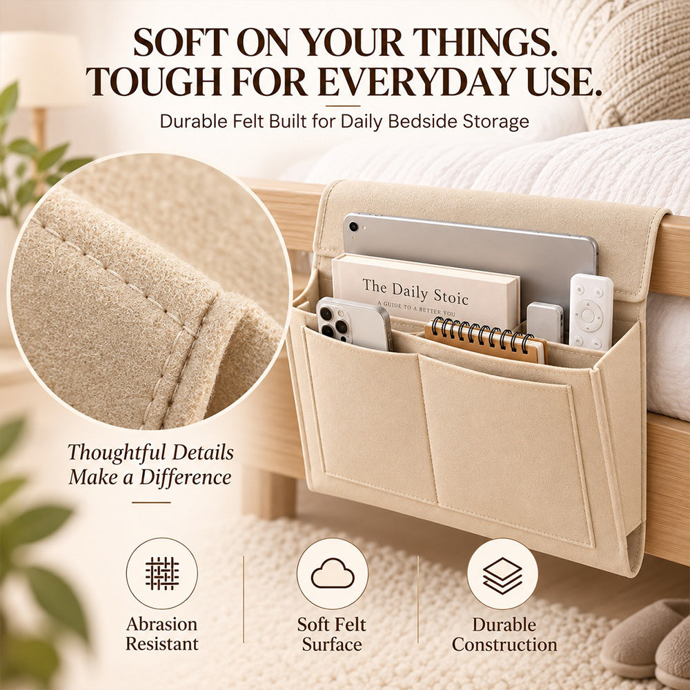 🔥Limited Time 33% OFF🔥Updated,Bedside Storage Caddy – Keep Your Space Organized
