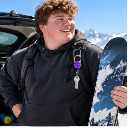 Retractable Ski Pass Holder – Snow Resort Lift Card Reel with Carabiner Clip