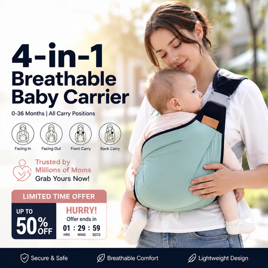 4-in-1 Baby Carrier – Give Your Arms a Break & Keep Baby Close