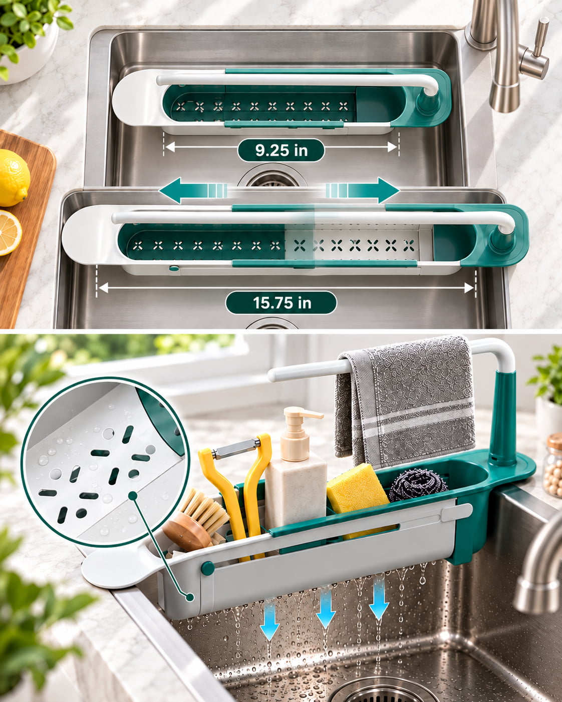 🔥 Buy 2, Save 50% — Upgraded Expandable Over-Sink Caddy