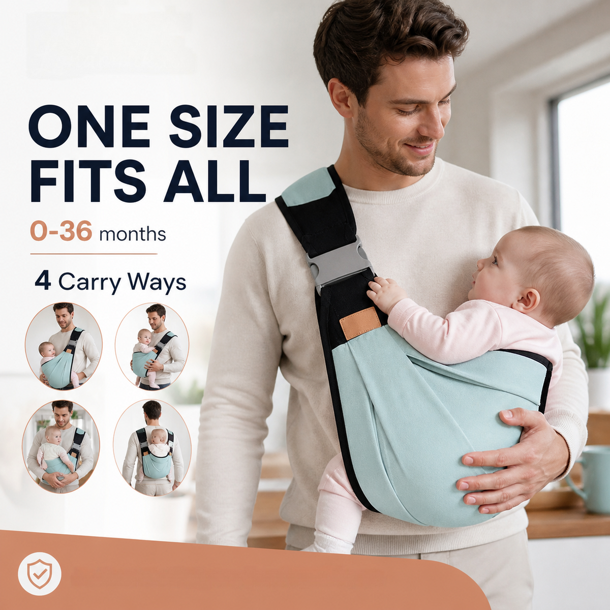 4-in-1 Baby Carrier – Give Your Arms a Break & Keep Baby Close